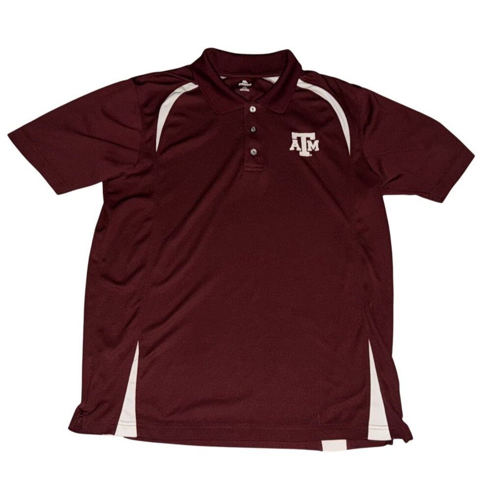 Texas A&M Aggies Gold Polo Shirt Mens LARGE 42/44